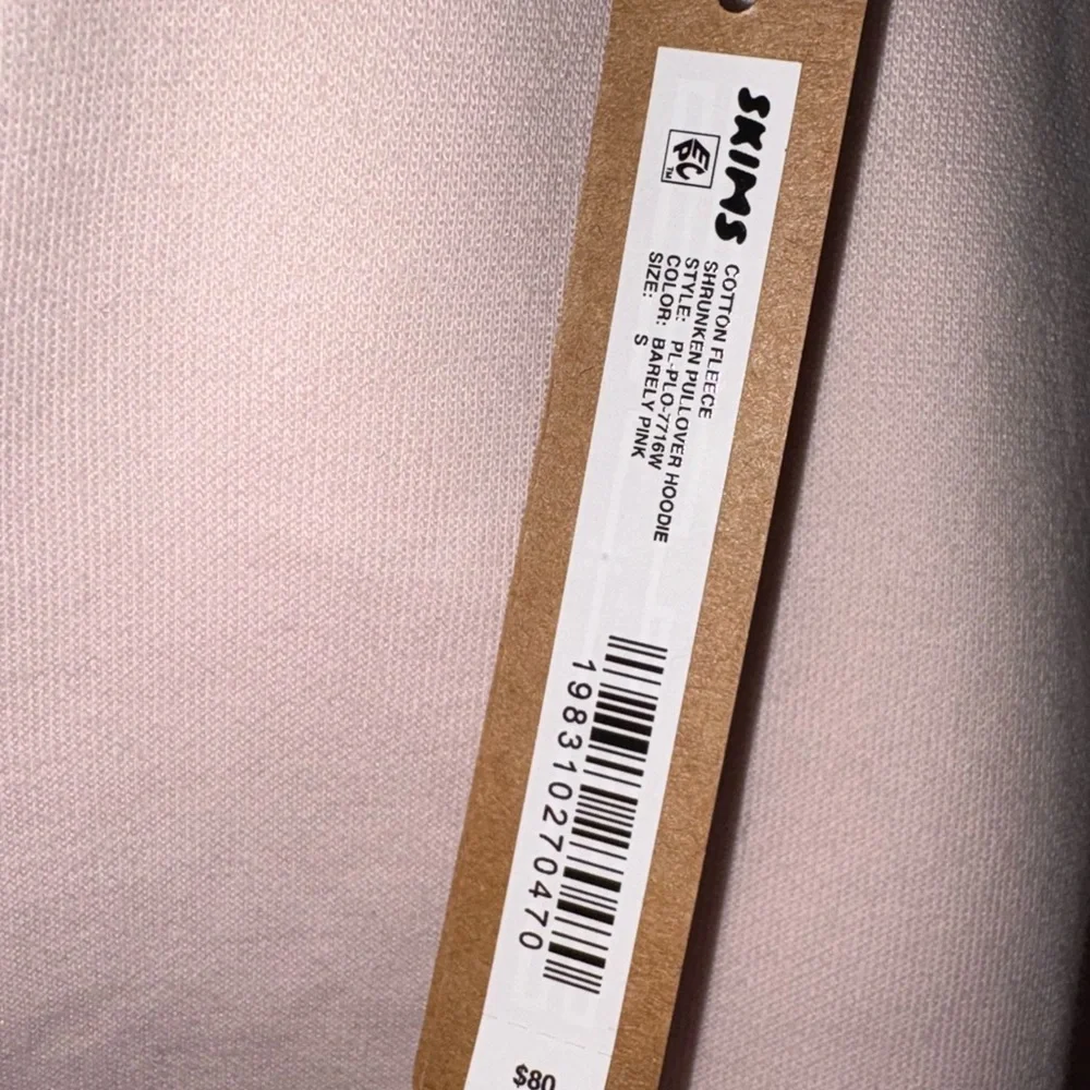 🩷 NWT SKIMS Barely Pink Hoodie Sz Small - Picture 4 of 4